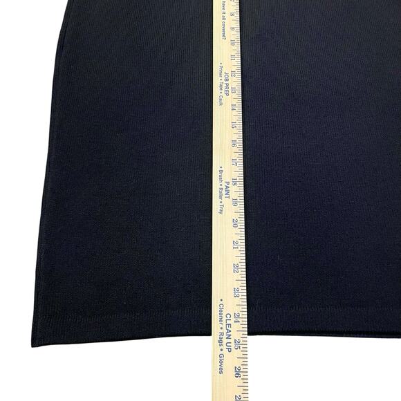 St John Santana Knit Midi Pencil Skirt 8 Black Pull On Straight Luxury Designer - Picture 8 of 8